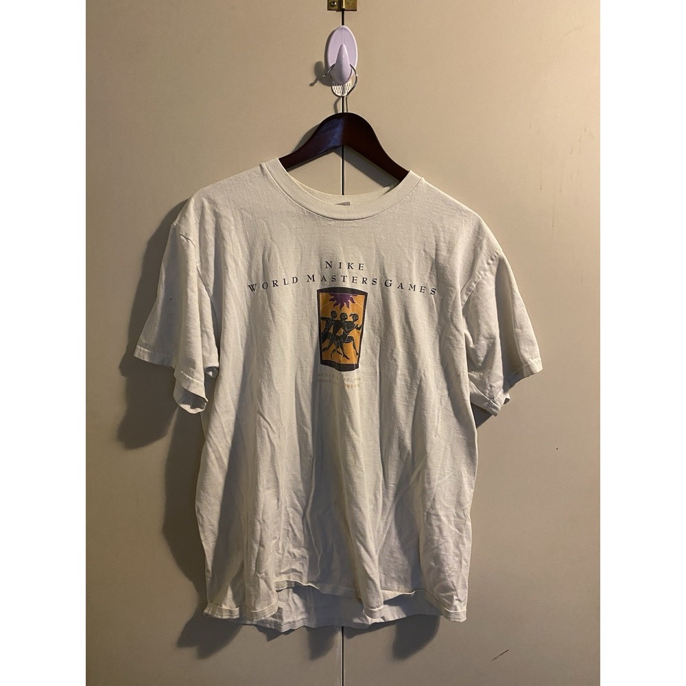 Vintage 1998 Nike World Masters Games Portland Oregon T-Shirt White Men's M